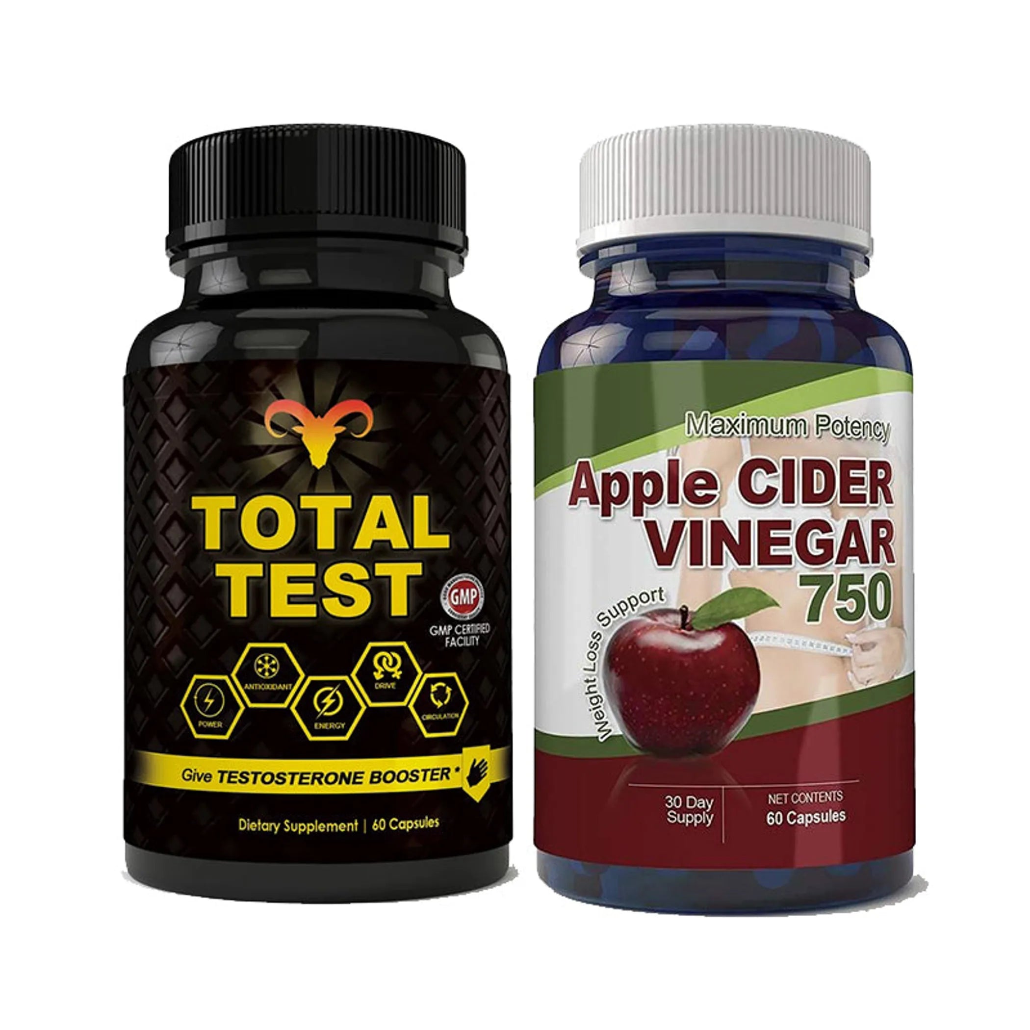 Total Test Testosterone Booster and Apple Cider Vinegar Combo Pack