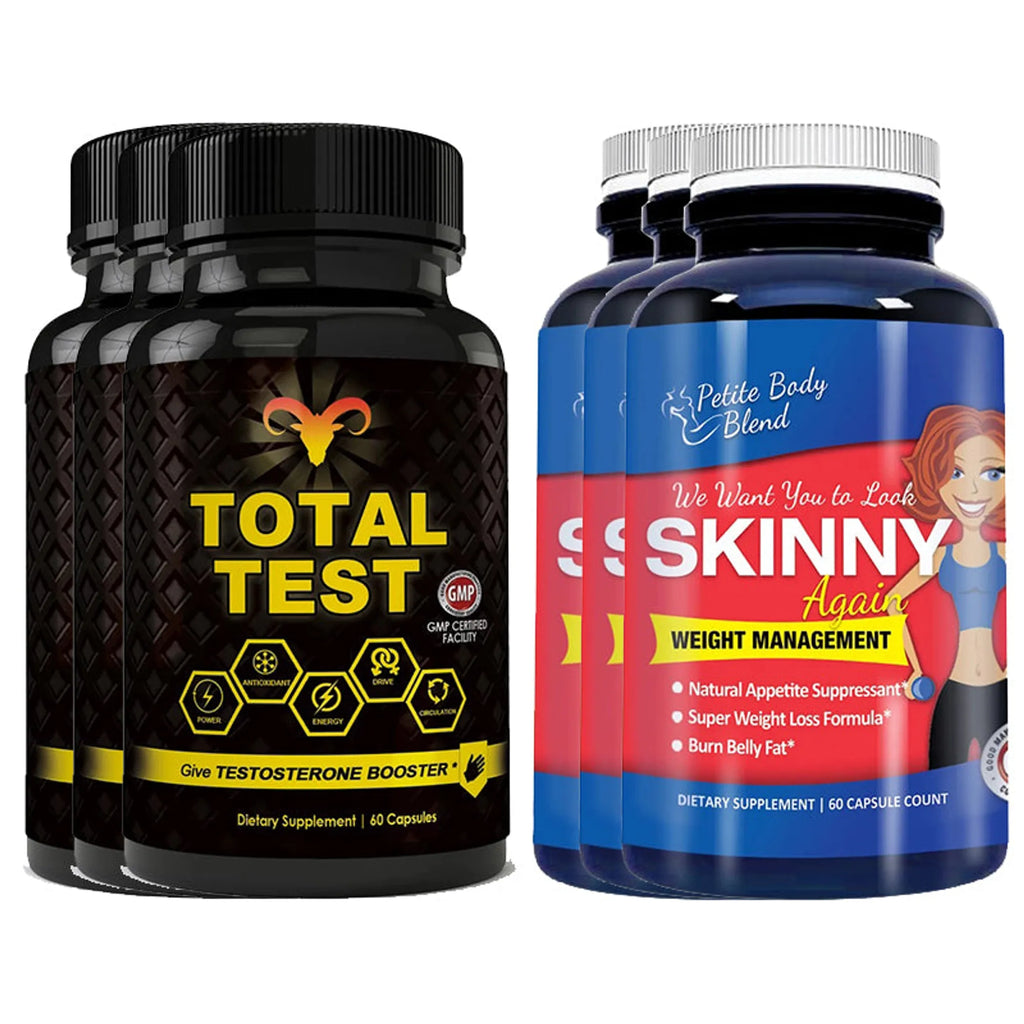Total Test Testosterone Booster and Skinny Again Combo Pack
