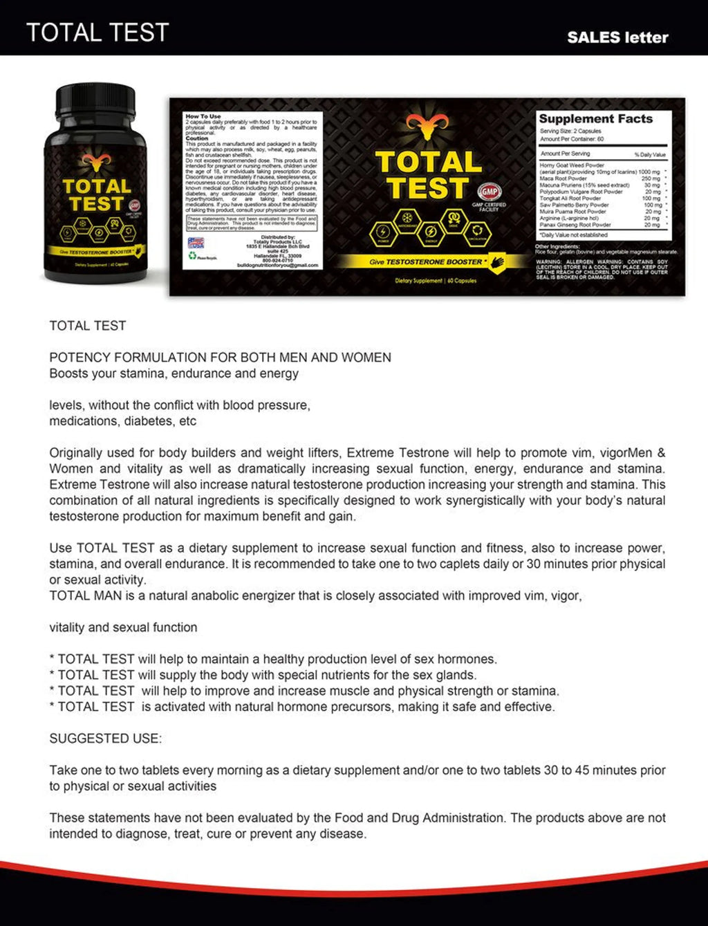 Total Test Testosterone Booster and Skinny Again Combo Pack