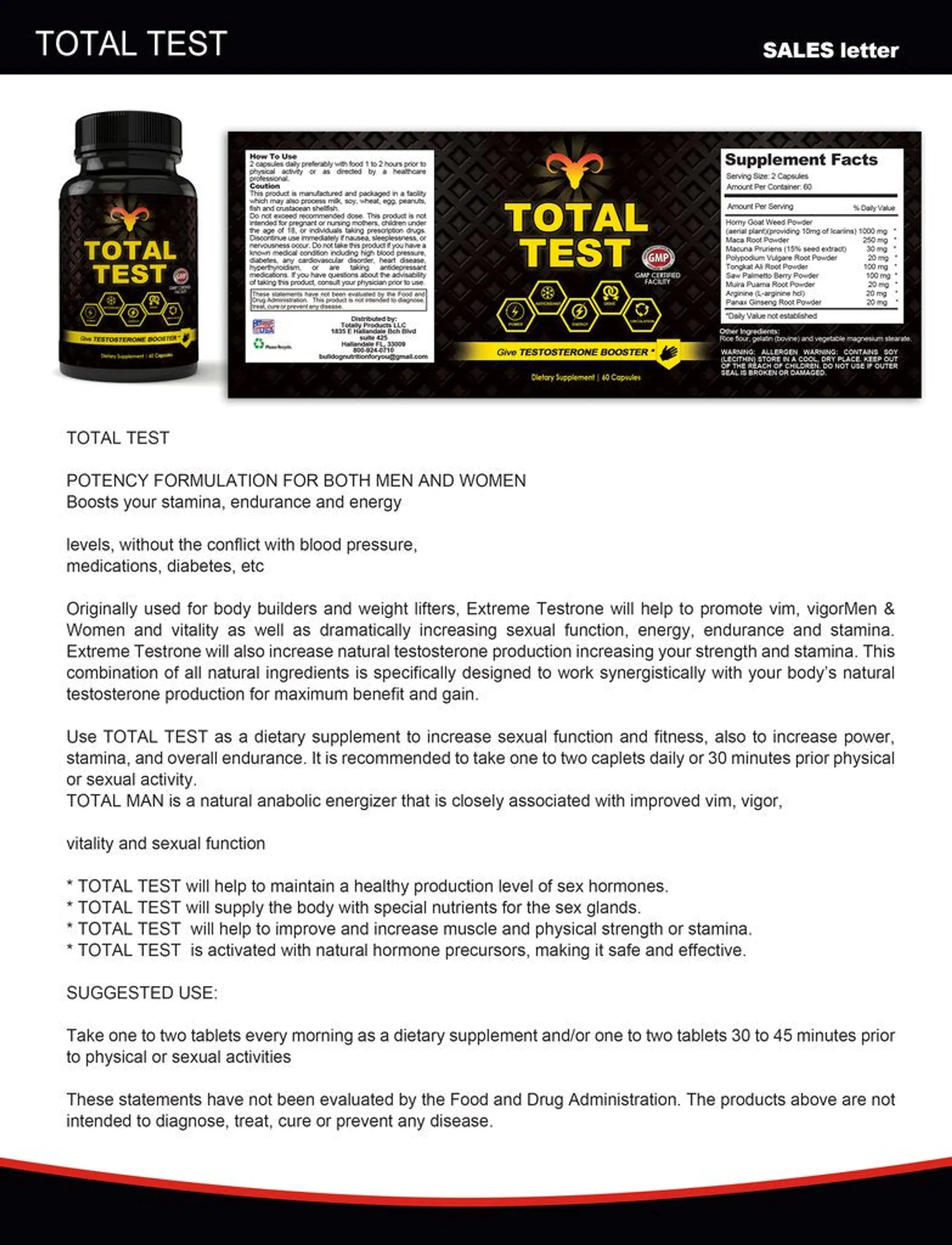 Total Test Testosterone Booster and Skinny Again Combo Pack