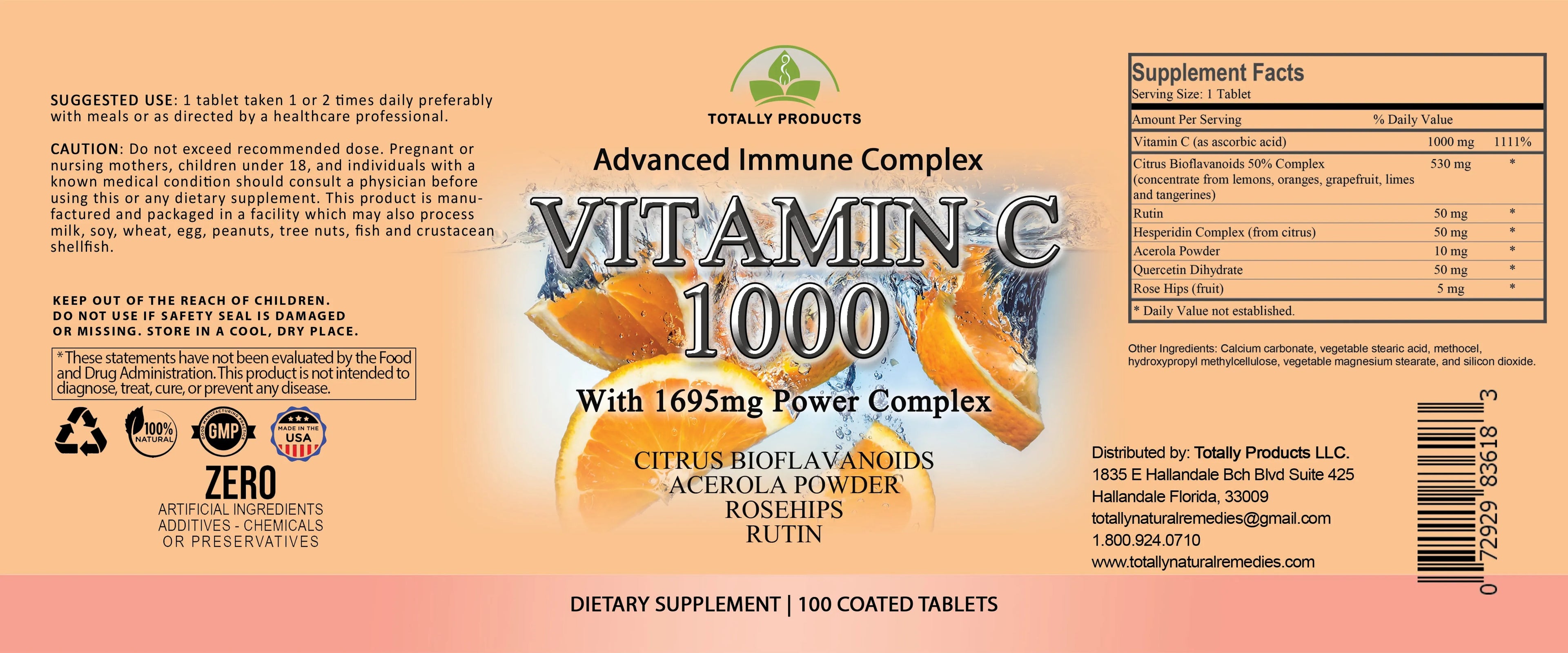 Copy of Vitamin C - 1695mg Power Complex (300 tablets)
