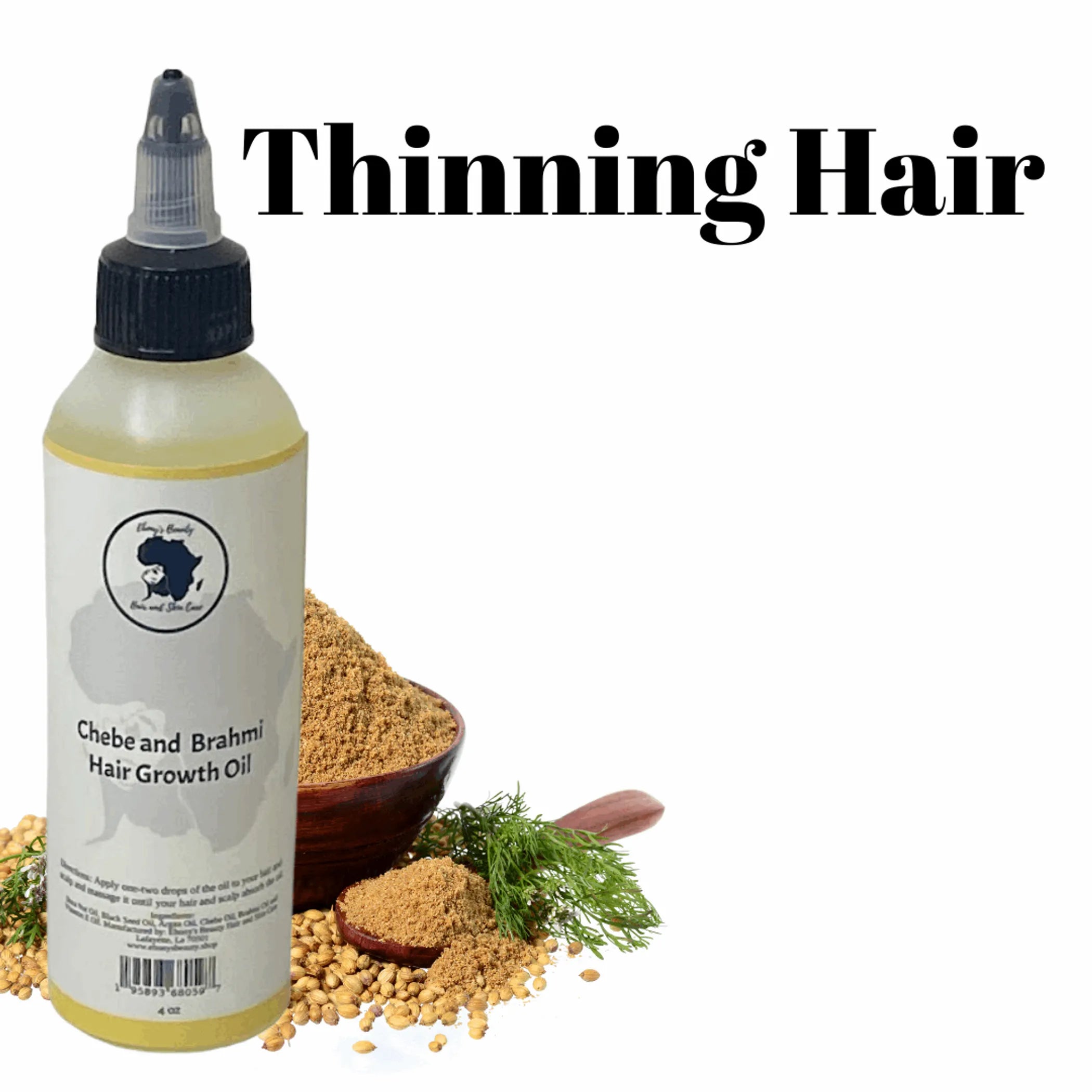 African Chebe and Brahmi Super Strength Hair Growth Oil Ebony's Beauty Hair and Skin Care', and 'All Hair Types