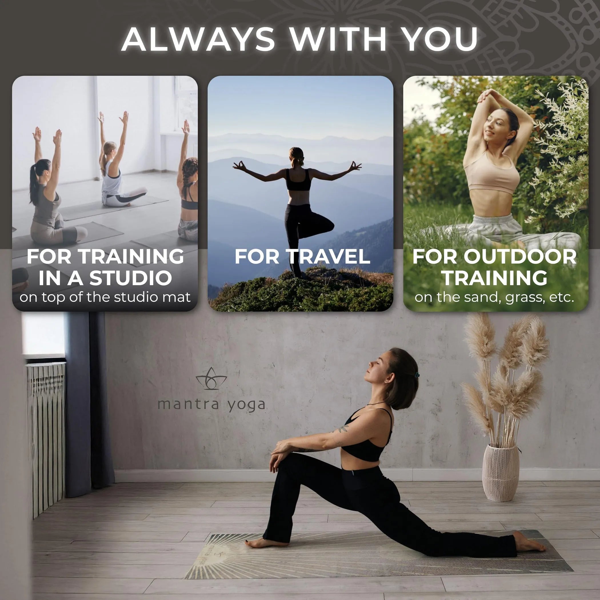 1.5mm Foldable Fitness & Exercise Mat with Bag Lightweight Compact & Eco Friendly Non Slip & Washable For All Types of Yoga 72  L x 24  W 2.6 lbs