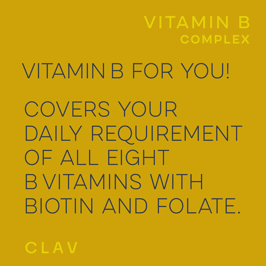Vitamin B Complex 120 Capsules All 8 B Vitamins with Co Factors Myo Inositol & Choline Supports Energy Metabolism Vegan Made in Germany