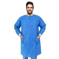 Medical Supply Disposable Lab Coats for Adults Large Blue Medical Disposable Clothing 10 Pack Splash Proof SMS 40 GSM Lab Coats Disposable with Long S
