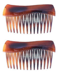 Wave Top Tortoise Shell Side Hair Comb (pair)