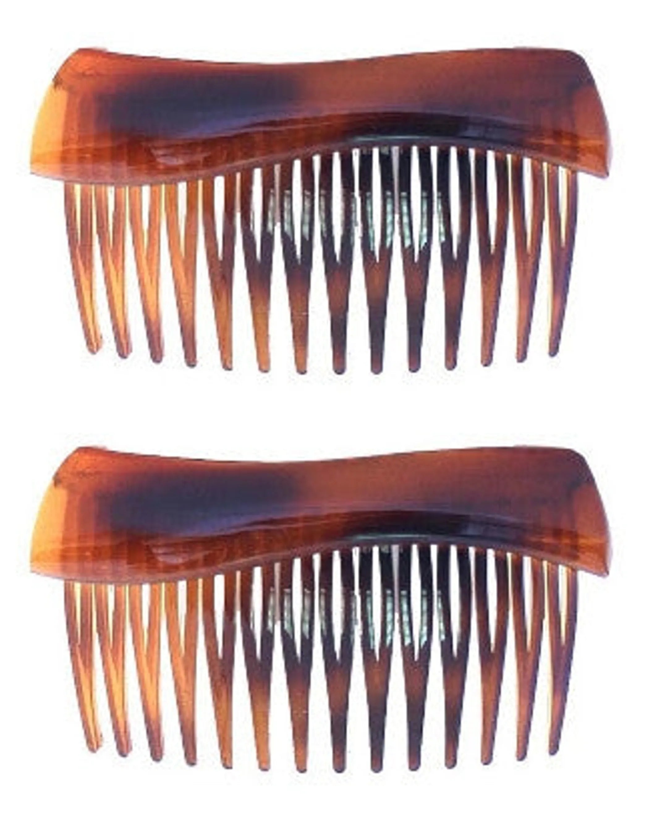 Wave Top Tortoise Shell Side Hair Comb (pair)